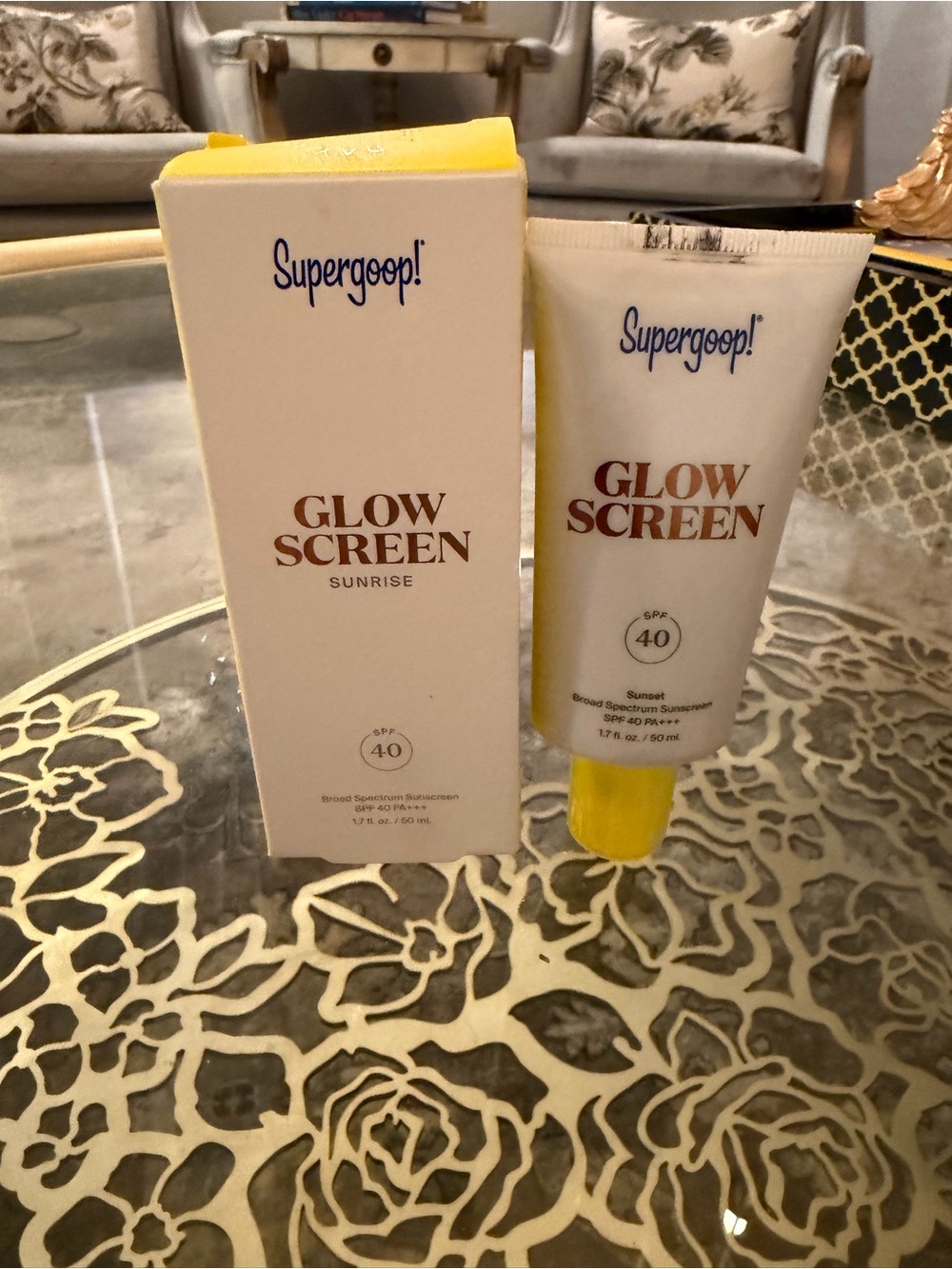 Supergoop! Glowscreen SPF 40 in Sunrise, 1.7 oz / 50 mL.